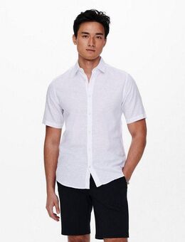 ONLY & SONS Kurzarmhemd ONSCAIDEN SS SOLID LINEN SHIRT NOOS