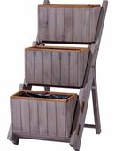 Dobar Ausklappbare Pflanztreppe grau mit 3 Pflanzkästen #29252 in 75217