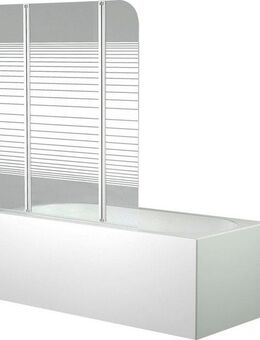 Marwell Badewannenfaltwand White Stripes, Einscheibensicherheitsglas, (3 tlg), mit Sichtschutz, Breite: 125 cm
