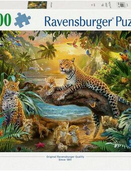 Ravensburger Puzzle Leopardenfamilie im Dschungel, 1500 Puzzleteile, Made in Germany