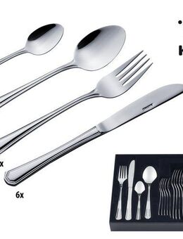 KING Besteck-Set »Düsseldorf« (25-tlg), 6 Personen, Edelstahl 18/0, Besteck im zeitlosen Design, mit Besteck-Etui