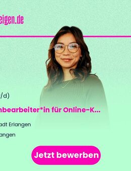 Sachbearbeiter*in für Online-Kommunikation - Erlangen