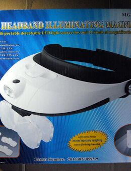 2-LED Kopflupe Stirnlupe Brillenlupe Lupenbrille Lupe Licht + 5 Vergrößerung - Leverkusen