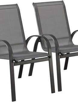 MERXX Gartenstuhl Amalfi (Set, 2 St), 2er Set, Alu/Textil, stapelbar, anthrazit