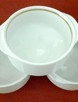 3 Vintage Porzellan Suppentassen mit Goldrand Hersteller Mitterteich Bavaria - Niederfischbach