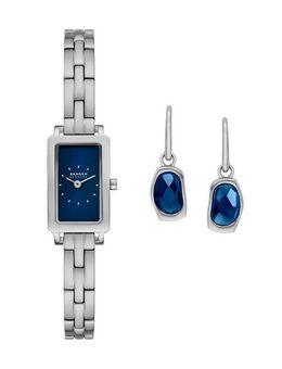 SKAGEN Quarzuhr HAGEN MICRO SKW1157SET, (Set, 3-tlg., mit 1 Paar Ohrhängern), Armbanduhr, Damenuhr, Edelstahlarmband, Ideal auch als Geschenk