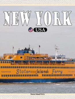 Tolles Holzschild New York Staten Island Fähre Wandbild USA 20x30 cm - München