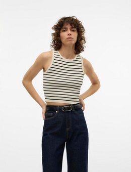 Vero Moda Strickpullover VMGINNY SL O-NECK CROP TOP NOOS Stricktop in kurzer Form