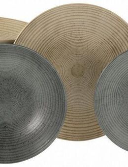 CreaTable Teller-Set Catania Mix, Tellerset 18-tlg. (18-tlg), 6 Personen, Steinzeug, Vintage Farben, Ausdrucksstarkes Relief, Handwerklicher Charakter