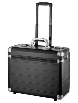 ALUMAXX Pilotenkoffer Discovery, schwarz matt, 2 Rollen, Handgepäck Koffer, Reisekoffer aus Aluminium