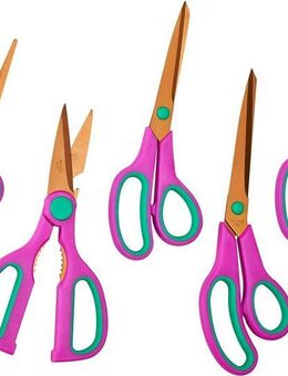 KING Scheren-Set Easycut, (Set, 5-tlg), 5 Scheren, Edelstahlklingen, Titan beschichtet, Soft-Touch Griffe