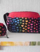 Bauchtasche bunte Pfötchen mit rot in 59425