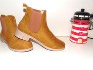 Chelsea Boots Größe 38 NEU! Wildleder Imitat goldbraun - Bad Essen