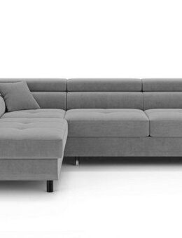 OTTO home Ecksofa AADEN Schlafsofa mit verstellbaren Kopfstützen, B/T/H: 254/199/90 cm, mit Bettfunktion und Bettkasten, Ottomane rechts/links bestellbar