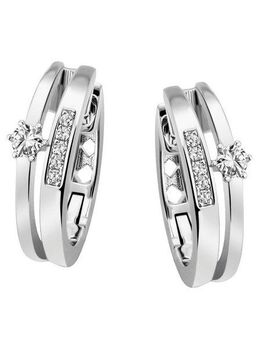 Firetti Paar Creolen Schmuck Geschenk Silber 925 Ohrschmuck Solitär-Optik glitzernd, mit Zirkonia (synth)