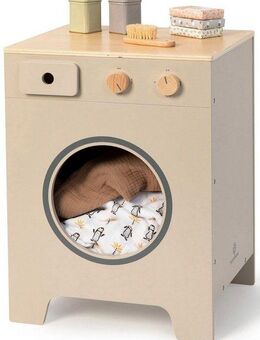 MUSTERKIND® Kinder-Waschmaschine Mix & Match, warmgrau/natur, FSC®-Holz aus gewissenhaft bewirtschafteten Wäldern