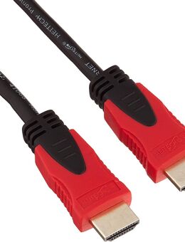 HDMI Leitung 2.0a/b, Stecker, Stecker, High Speed, UHD 2160p 4k-60Hz, 3D Full HD, YUV 4:4:4 HDR, HDCP 2.2, ARC CEC, schwarz, rote Steckergehäuse, 3m lang - Fürth