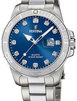 Festina Quarzuhr Boyfriend Collection F20503/6, Armbanduhr, Damenuhr, Edelstahlarmband, bis 10 bar wasserdicht, Datum
