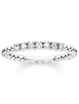 THOMAS SABO Fingerring Kugeln mit Steinen, TR2323-051-14-52-60, TR2323-488-7-52-60, mit Glas-Keramik Stein, Korund, Zirkonia (synth)