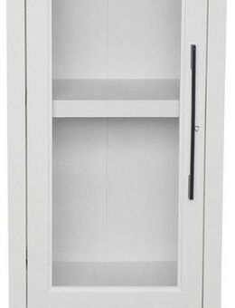 OTTO home Vitrine Ismund aus MDF, mit Holz-Zierleiste, schwarzem Metallgriff, Höhe 121 cm