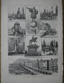 Alte Grafik : Bilder aus Barcelona . Nach Skizzen von Karl Handschuh ., Spanien , Blatt von 1888 , Blatt 41cm x 29cm , M33 in 02828