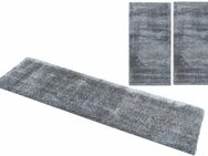 my home Bettumrandung Malin, Höhe 43 mm, (3-tlg), Hochflor, Shaggy, Uni-Farben, leichter glanz, Microfaser, Pflegeleicht