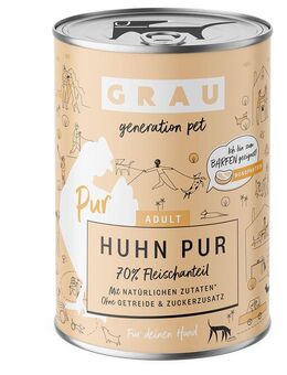 Sparpaket GRAU 24 x 400 g - Huhn Pur mit Leinöl