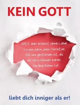 Christliches Poster A1 – „KEIN GOTT liebt dich inniger als er!“ | Römer 5,8 - Wilhelmshaven Zentrum