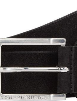 Tommy Hilfiger Ledergürtel OLIVER NUBUCK 3.5 Metallpatch, Einfachdornschließe