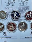 7 Silbermünzen Olympische Spiele 1992 Albertville 149 g Feinsilber in 68199