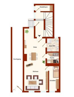 Kapitalanlage - vermietete 51m² - 2 Raum Eigentumswohnung - Stadtmitte von Gera - Erdgeschoss - Gera