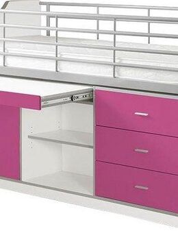 Vipack Hochbett Bonny, mit zeitloser Optik, super praktisch im Kinderzimmer (B/H/T ca. 207x116x96cm, Dekor Oberfläche, in verschieden Farben) mit großer Schreibplatte, Schubladen, Fächern, maximaler Stauraum