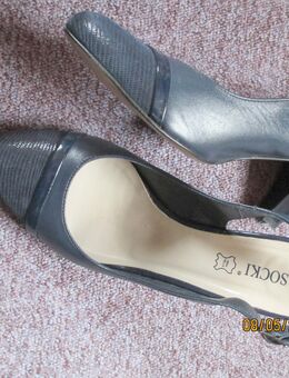 Edle Leder LASOCKI Sling Backs Pumps blau Gr. 39 - TOP - Rottendorf