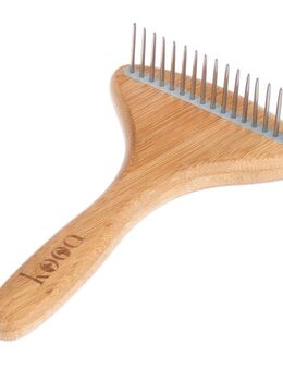 kooa Rechenkamm aus Bambus mit rotierenden Zähnen - L 17,5 x B 10 cm