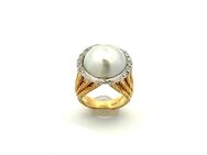 Damen Ring 750er Gold Mabe-Perle & Brillanten *Einzelstück* - Leimen Zentrum