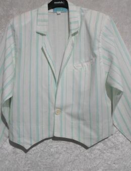 Kurze Sommerjacke weiss mit Streifen mint Gr. 36 - Rödermark