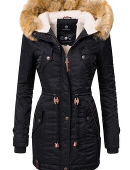 Navahoo Wintermantel La Viva hochwertiger Winterparka mit großem Kunstfell