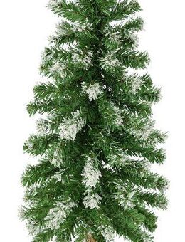 I.GE.A. Künstlicher Weihnachtsbaum Tannenbaum, Beschneit Mini Christbaum Holzständer Weihnachtsdeko mit Ständer