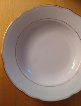 Weiße Suppenteller mit Goldrand von Schirnding Porzellan Bavaria - Hannover