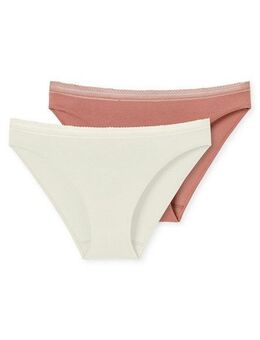 Schiesser Rioslip "Cotton Lace" (2er-Pack) mit femininem Spitzenband am Bund