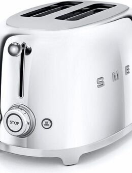 Smeg Toaster TSF01SSEU, 2 kurze Schlitze, für 2 Scheiben, 950 W