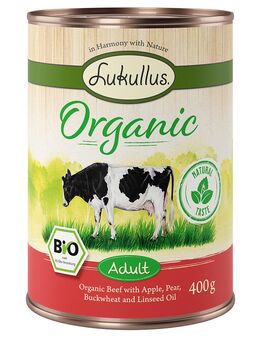 Lukullus Organic Adult Rind mit Apfel (glutenfrei) - 6 x 400 g