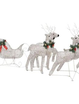 Gecheer 100 LED Rentier & Schlitten Weihnachtsbeleuchtung – Eleganz für Ihren Außenbereich Set352 - Ingolstadt