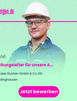 Abteilungsleiter (m/w/d) für unsere Ausbildungswerkstatt in Ostercappeln-Venne - Rödinghausen