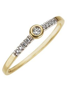 Firetti Diamantring Schmuck Geschenk Gold 333 Damenring Verlobungsring Goldring Memoire, mit Brillanten