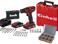 Einhell Akku-Bohrschrauber TC-CD 18/35 Li +39, 220-240 V, max. 550 U/min, im praktischen Koffer, mit 39-teiligem Zubehör und 2 Akkus