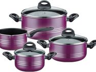 GSW Topf-Set Milano color, Aluminium, Leichtmetall-Legierung (Set, 7-tlg., je 1 Kochtopf Ø 16/20/24 cm, 1x Stielkasserolle Ø 16 cm), extra starker FerroTherm®Boden, Induktion