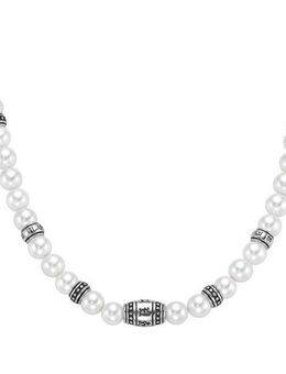 GIORGIO MARTELLO MILANO Collier mit weißen Muschelkern-Perlen, Silber 925