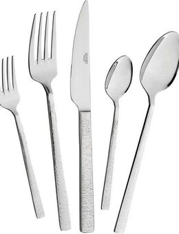 Mulex Besteck-Set Besteck Genua, mit gehämmerter Struktur (30-tlg), 6 Personen, Chromstahl, ein Besteck mit außergewöhnlichem, glamourösen Design