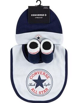 Converse Neugeborenen-Geschenkset CHUCK INFANT HAT BIB BOOTIE SET 3PC (3-tlg) für Babys